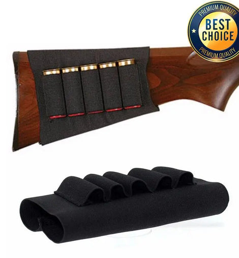 5 Rounds 12 Gauge Shotgun Buttstock Ammo Pouch Shell Holder