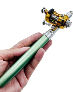 Telescopic Pocket Pen Fishing Rod Pole + Reel