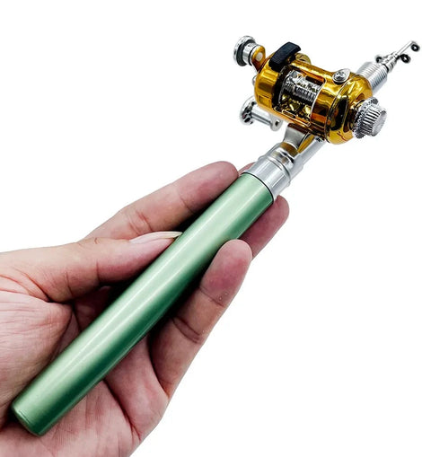 Telescopic Pocket Pen Fishing Rod Pole + Reel